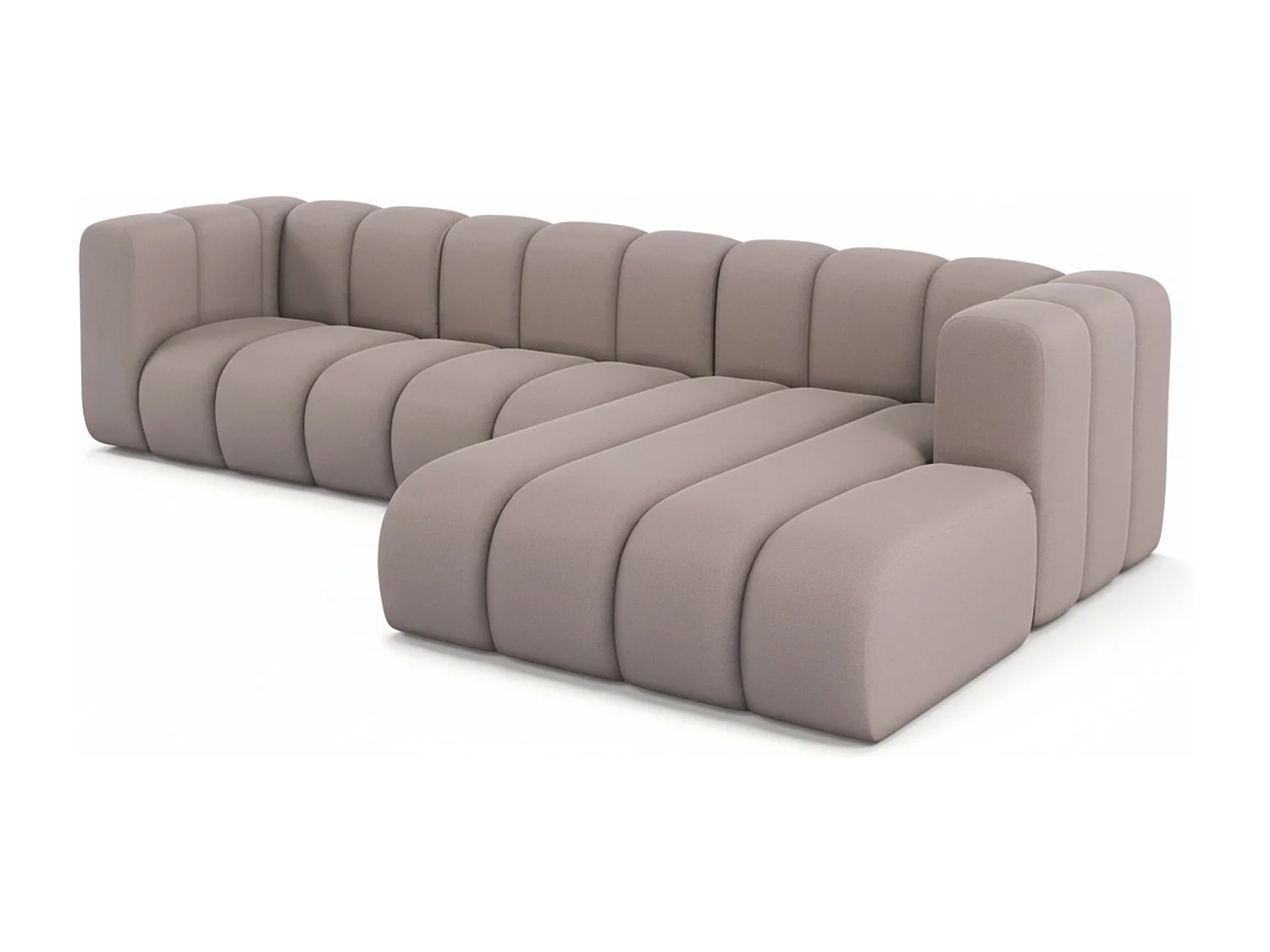 Hoekbank L-Vorm Grand L 287 cm, Veloursstof Salvador, Grijs, Rechts