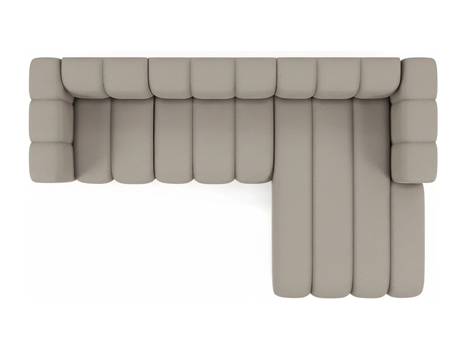 Hoekbank L-Vorm Grand L 287 cm, Veloursstof Salvador, Grijs, Rechts