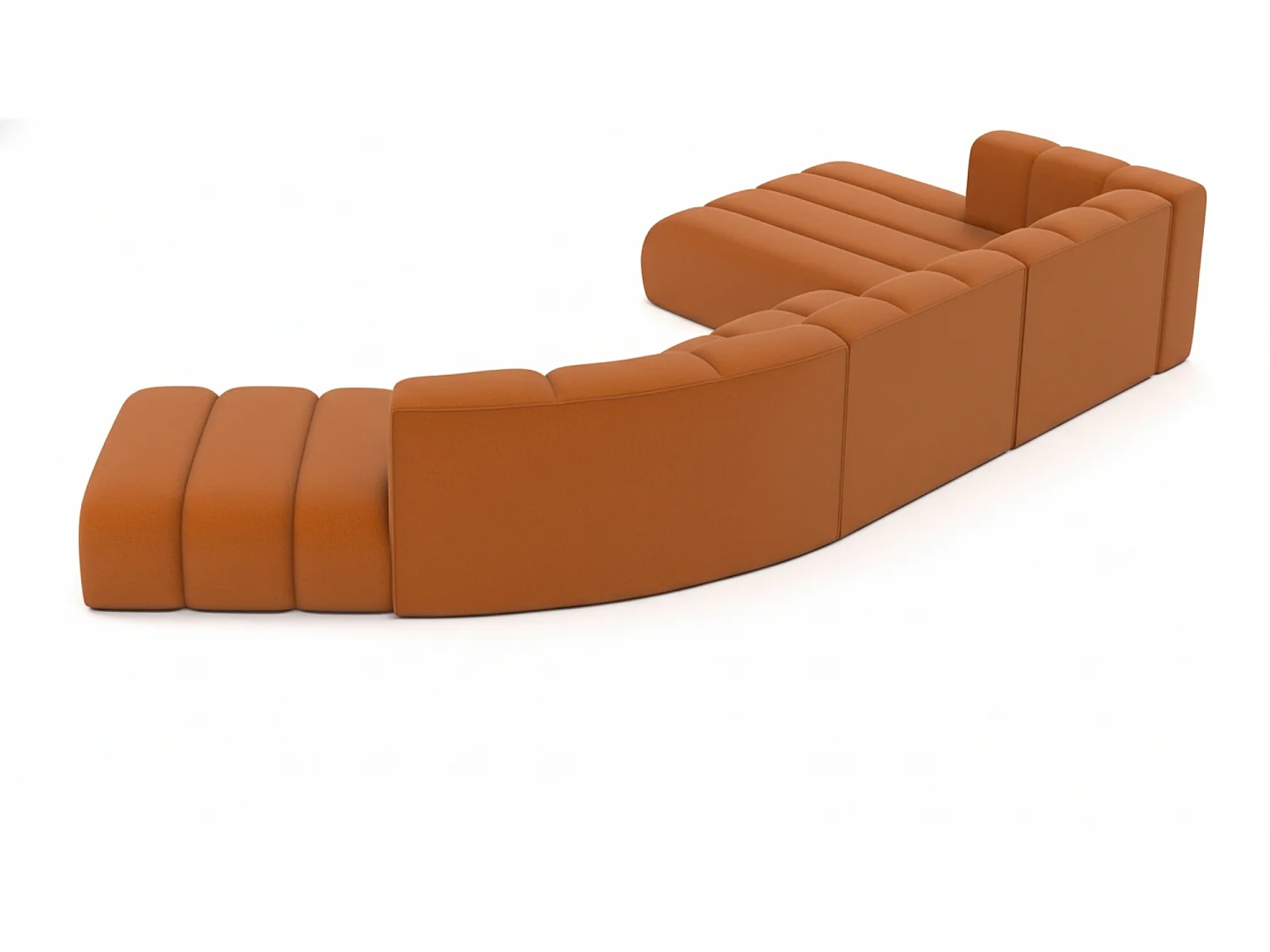 L-vormige hoekbank GRAND Round, stof Salvador, bruin, rechts