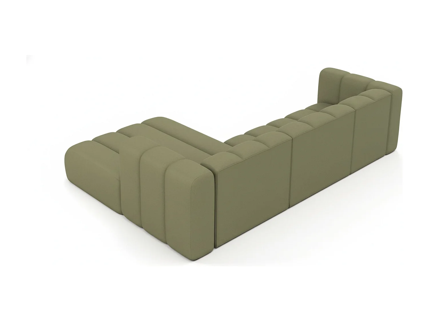 Hoekbank L-Vorm Grand L 287 cm, Veloursstof Salvador, Olijfgroen, Links