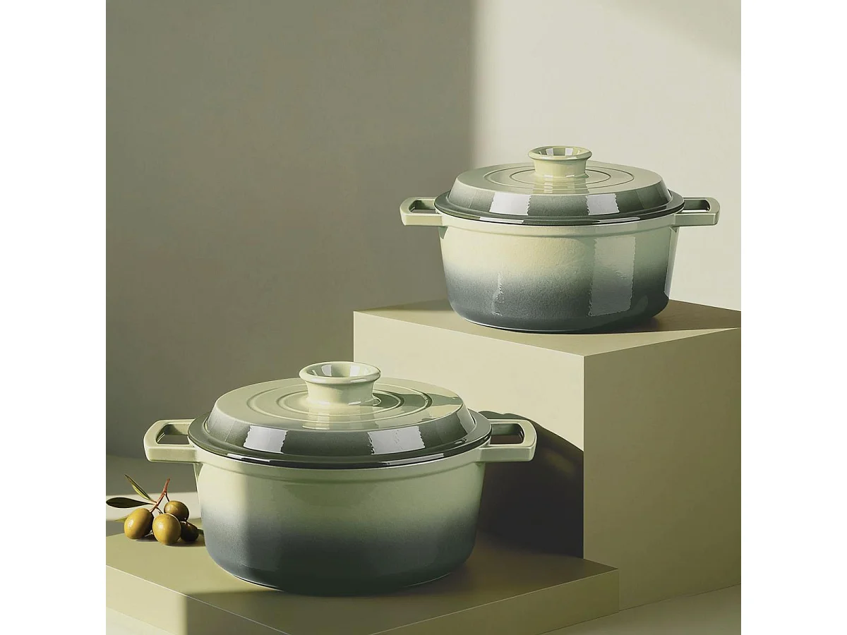 Cocotte en fonte ronde 20cm - "Masseiron Olivine"