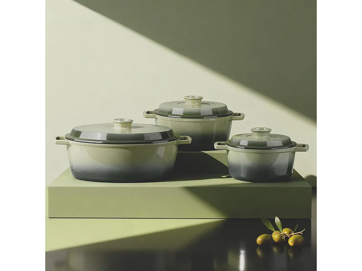 Cocotte en fonte ronde 20cm - "Masseiron Olivine"