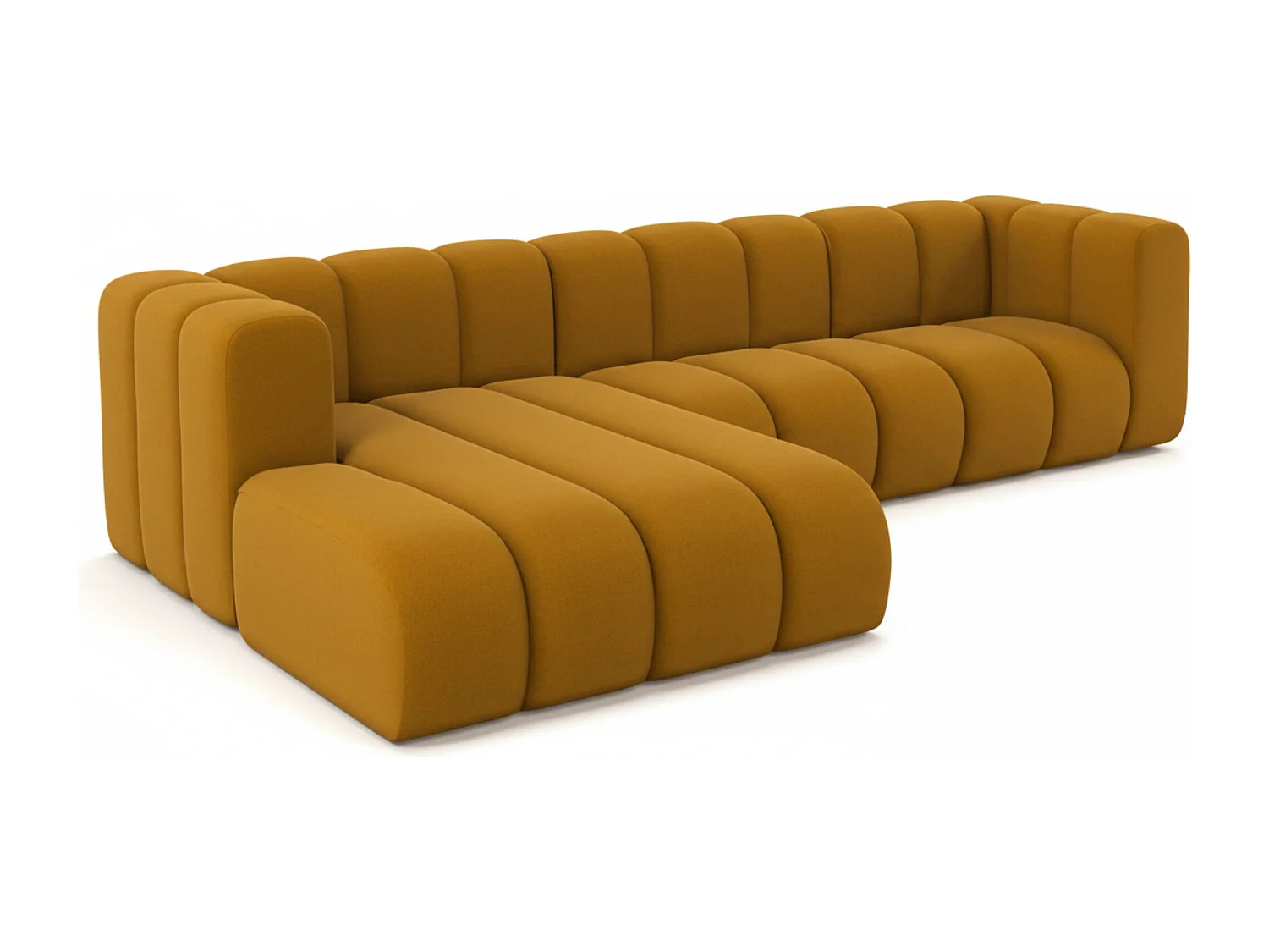 Hoekbank L-Vorm Grand L 287 cm, Veloursstof Salvador, Geel, Links