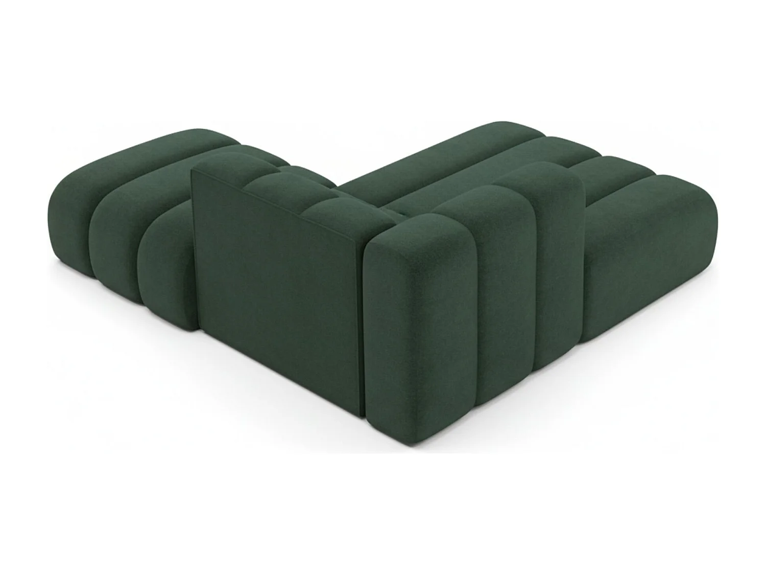 Chaiselongue mit Hocker Grand, Veloursstoff Salvador, Grün, Rechts