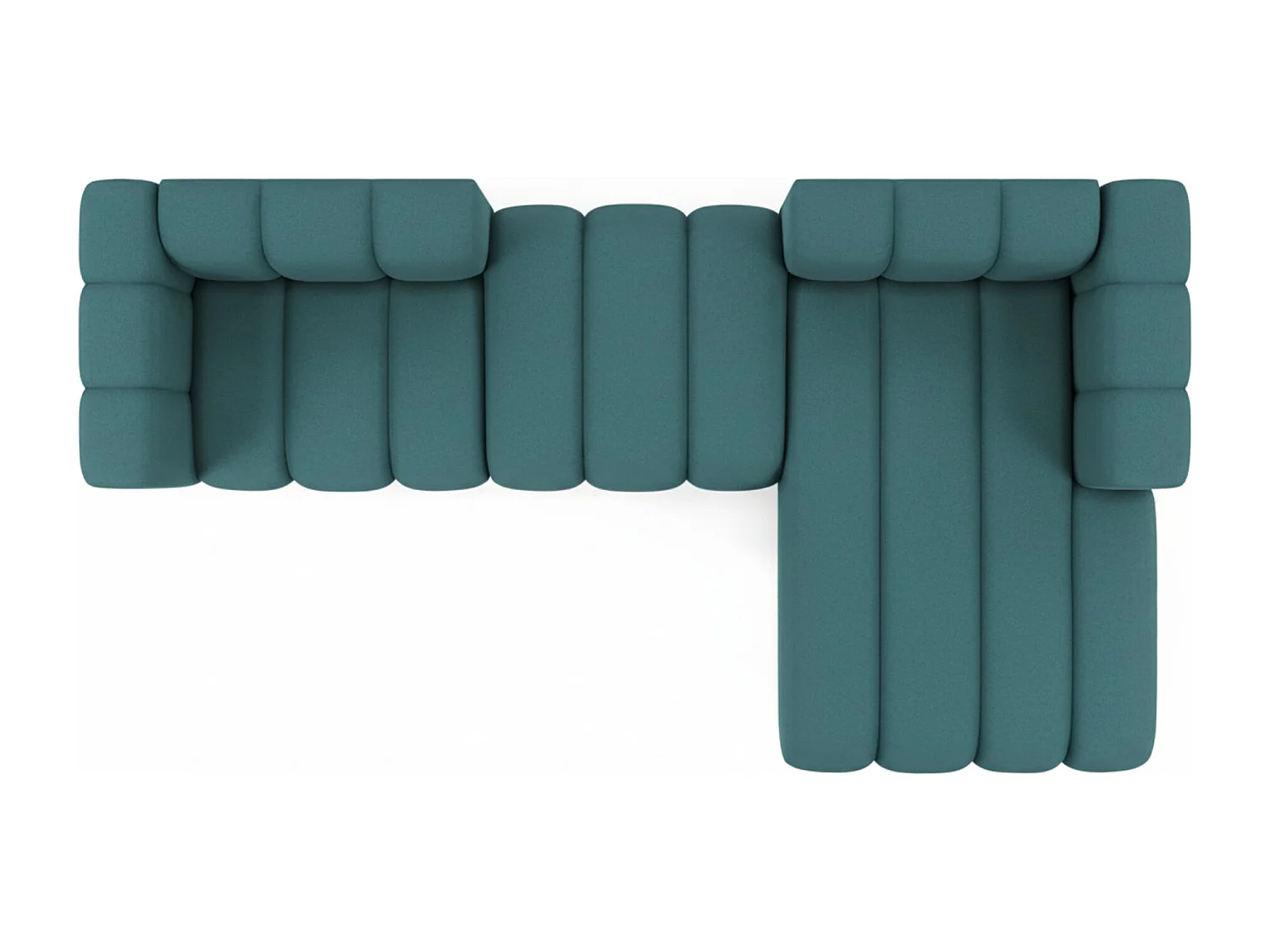 Hoekbank L-Vorm Grand L 319 cm, Veloursstof Salvador, Azurblauw, Rechts