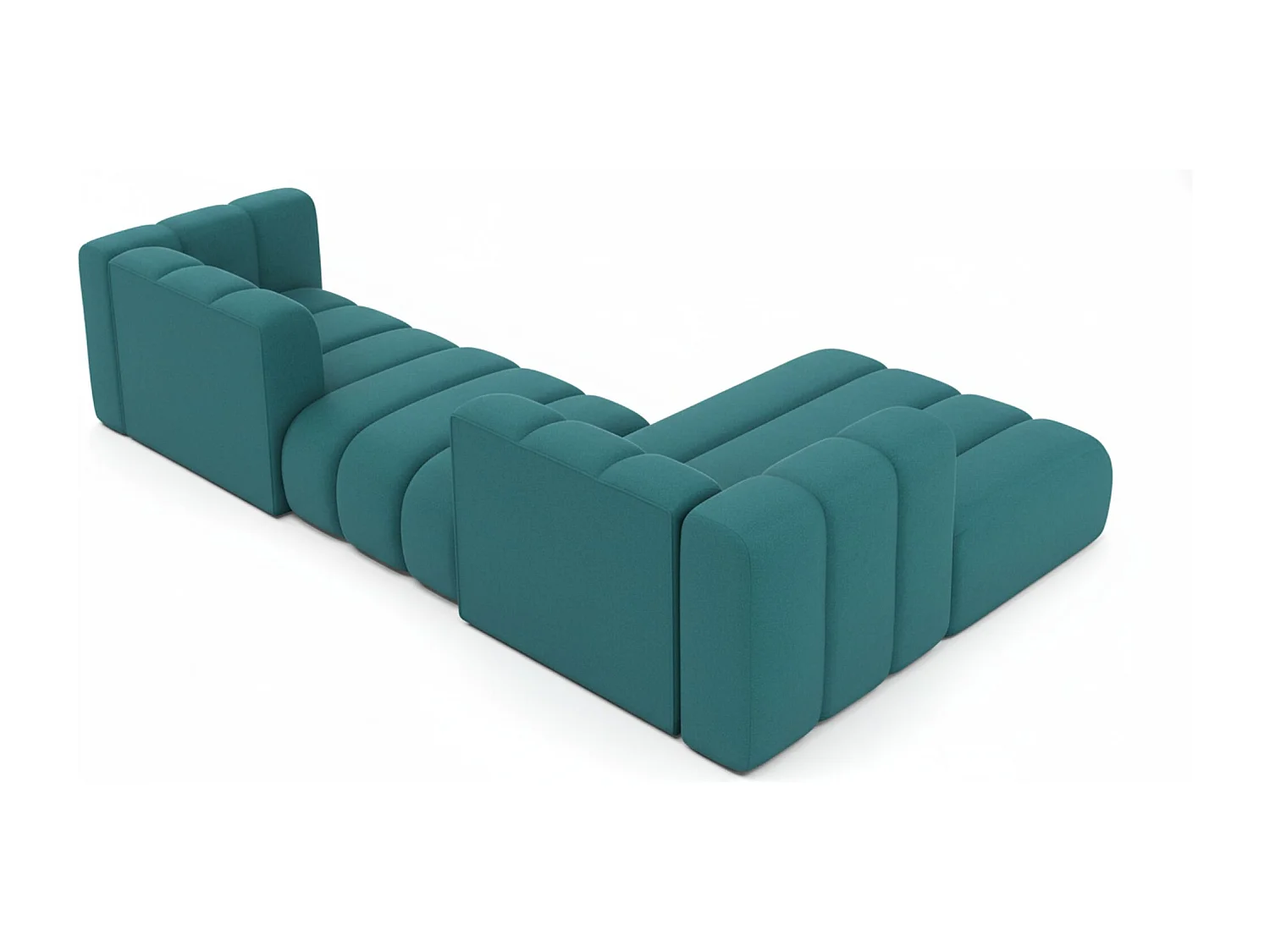 Hoekbank L-Vorm Grand L 319 cm, Veloursstof Salvador, Azurblauw, Rechts