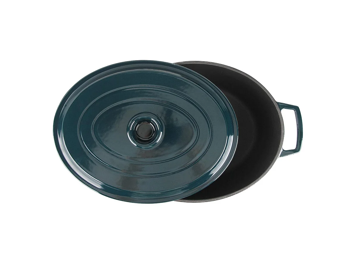 Cocotte en fonte ovale 33cm - "Masseiron Emeraude"