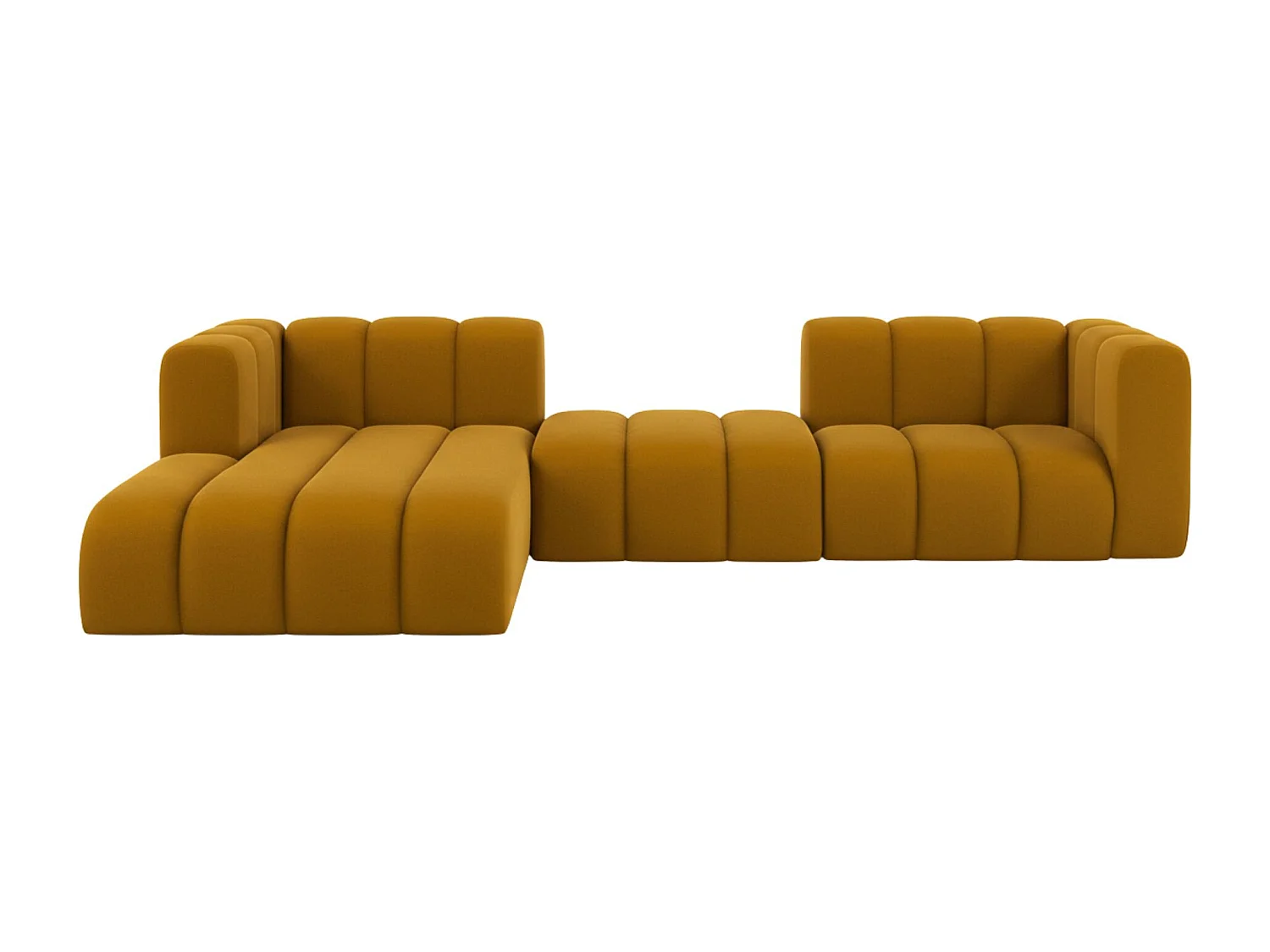 Hoekbank L-Vorm Grand L 319 cm, Veloursstof Salvador, Geel, Links