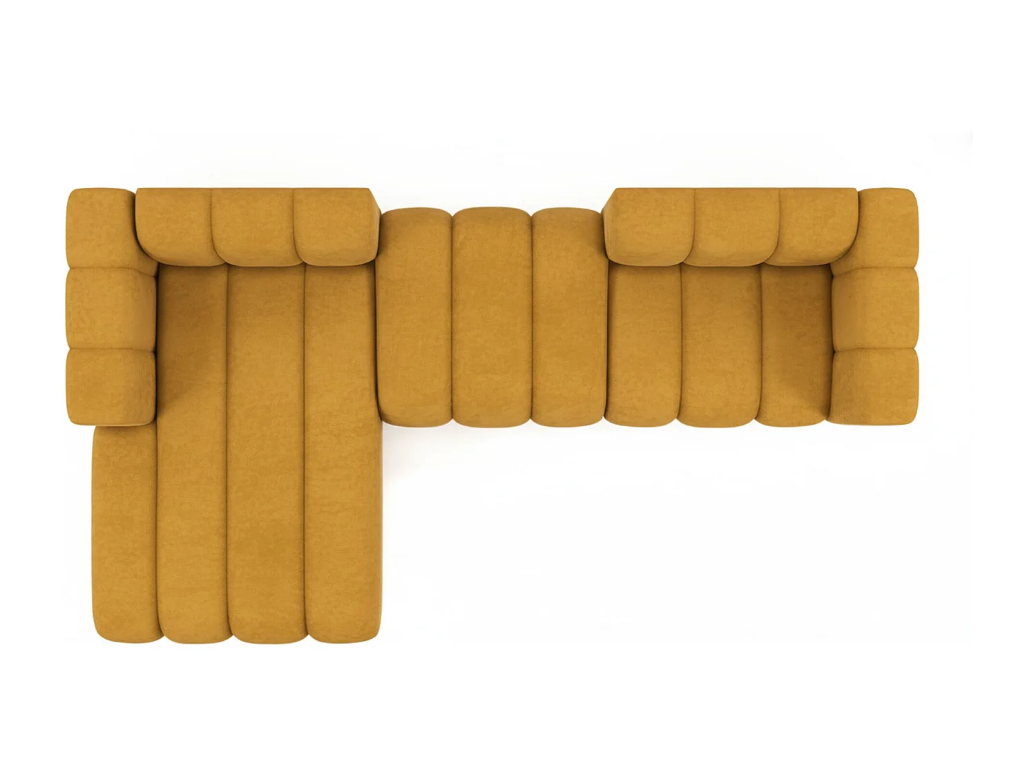 Hoekbank L-Vorm Grand L 319 cm, Veloursstof Salvador, Geel, Links