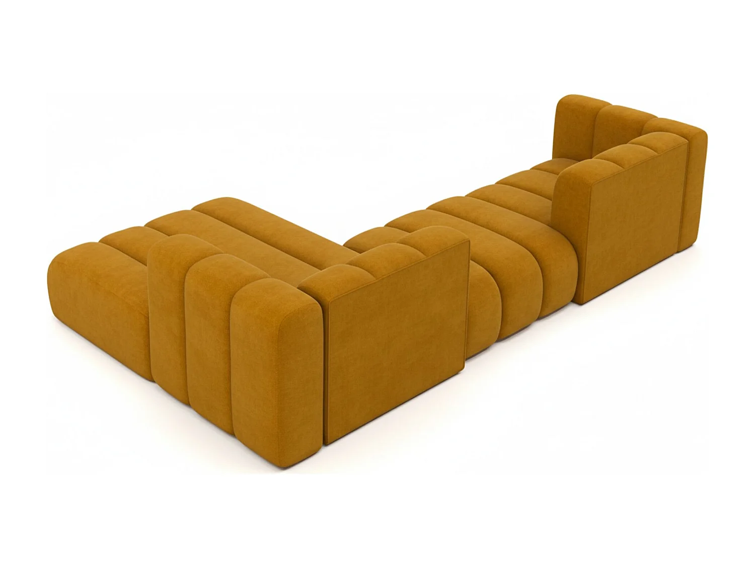 Hoekbank L-Vorm Grand L 319 cm, Veloursstof Salvador, Geel, Links