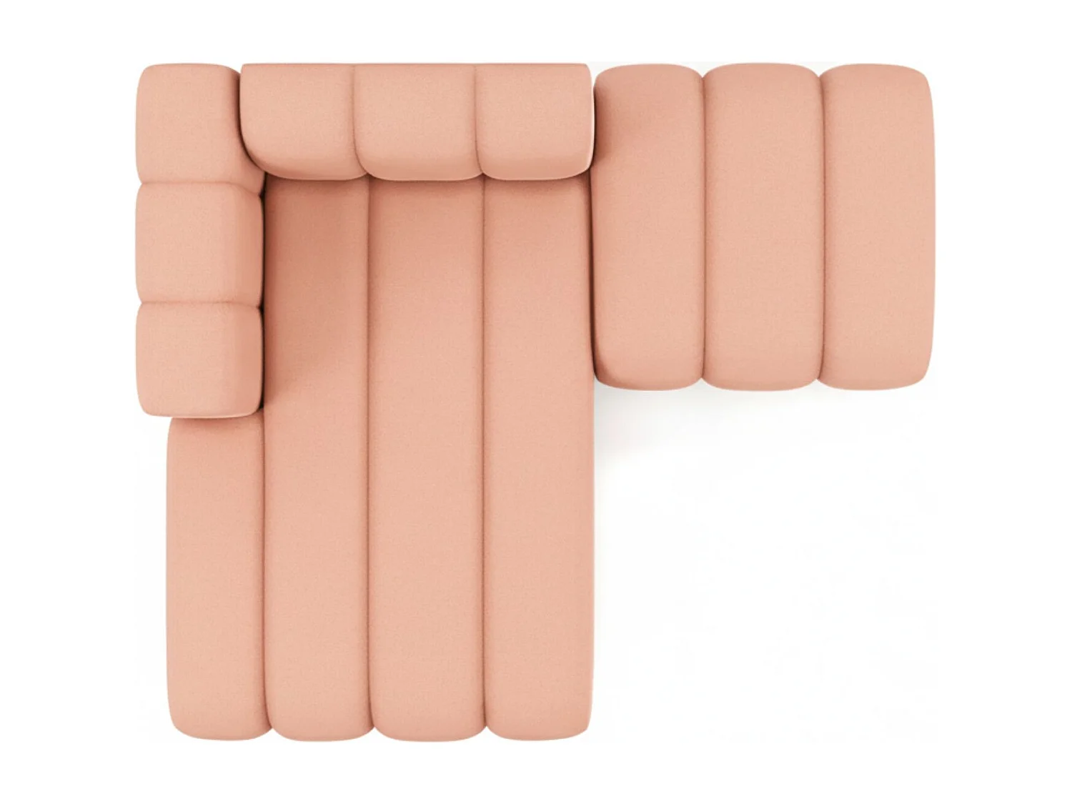 Chaiselongue mit Hocker Grand, Veloursstoff Salvador, Rosa, Links