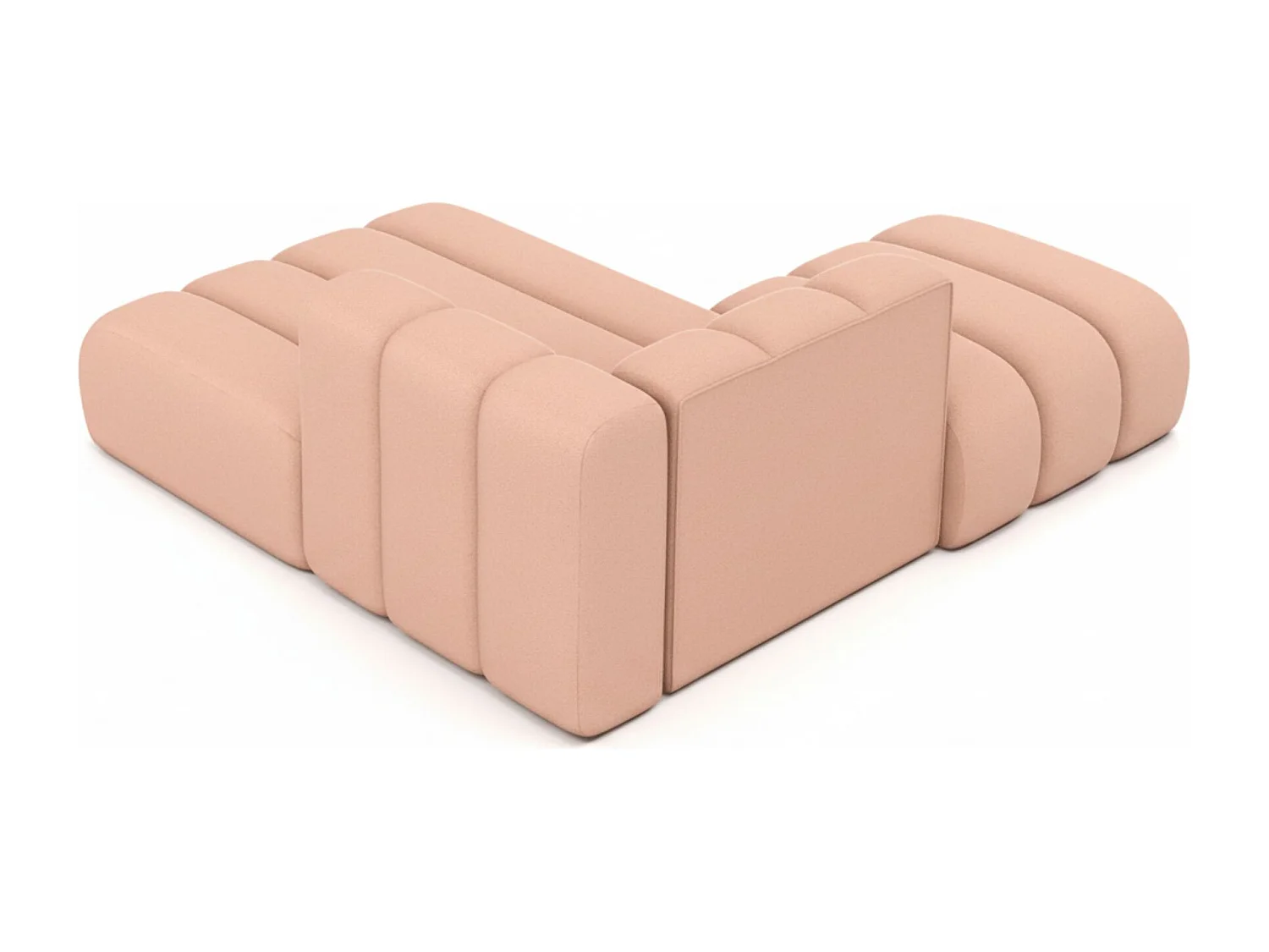 Chaiselongue mit Hocker Grand, Veloursstoff Salvador, Rosa, Links