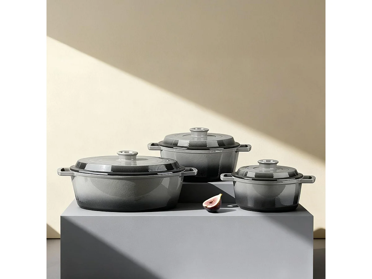 Cocotte en fonte ronde 25cm - "Masseiron Ardoise"