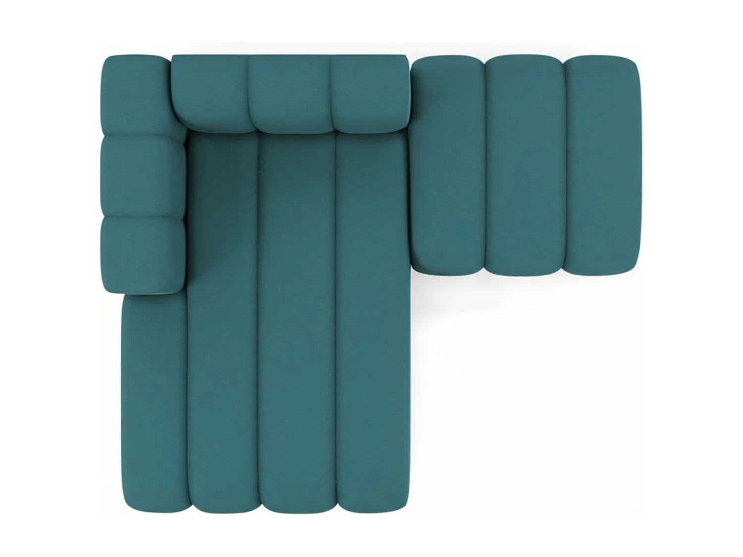 Chaiselongue mit Hocker Grand, Veloursstoff Salvador, Azurblau, Links