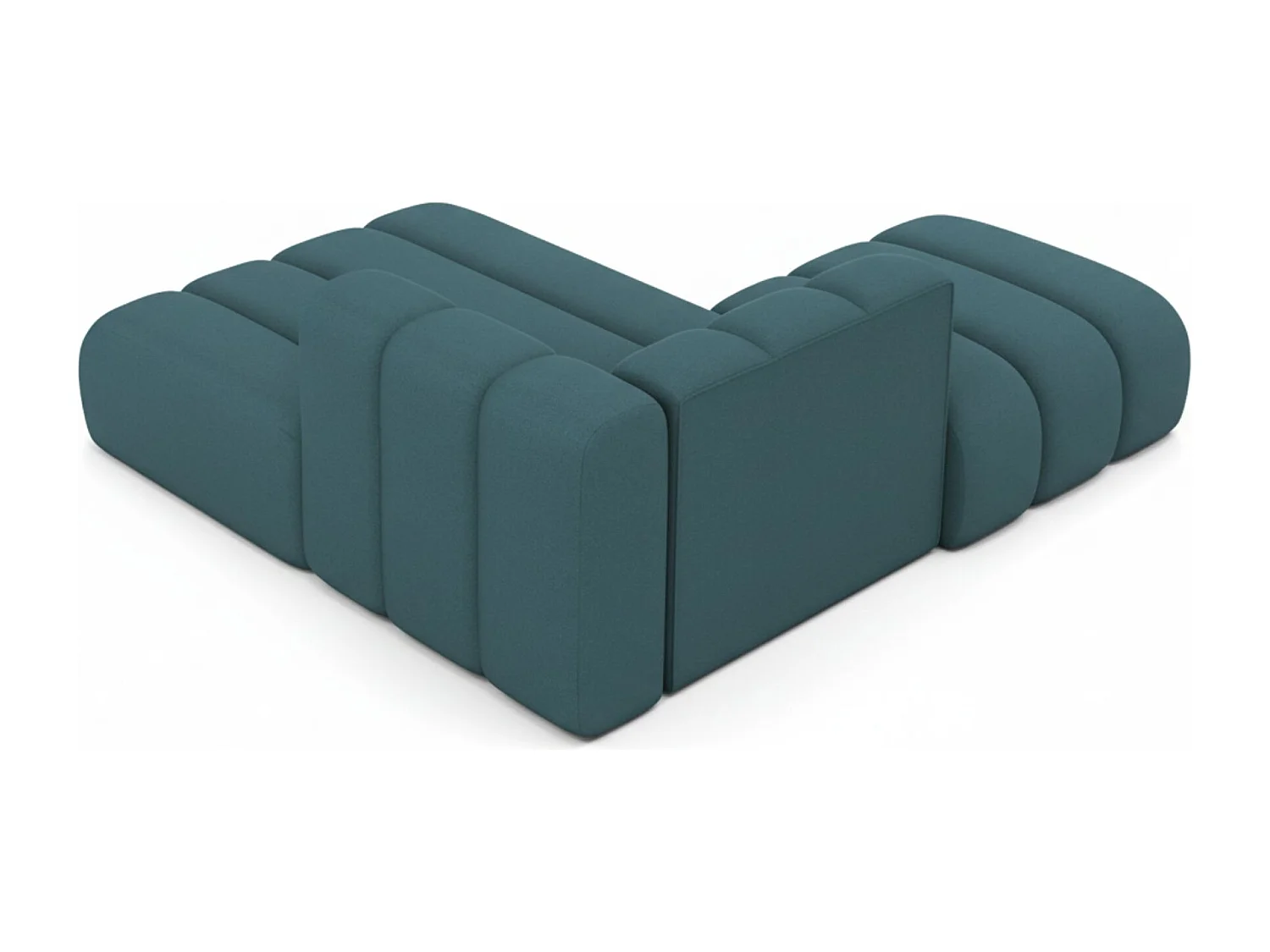 Chaiselongue mit Hocker Grand, Veloursstoff Salvador, Azurblau, Links