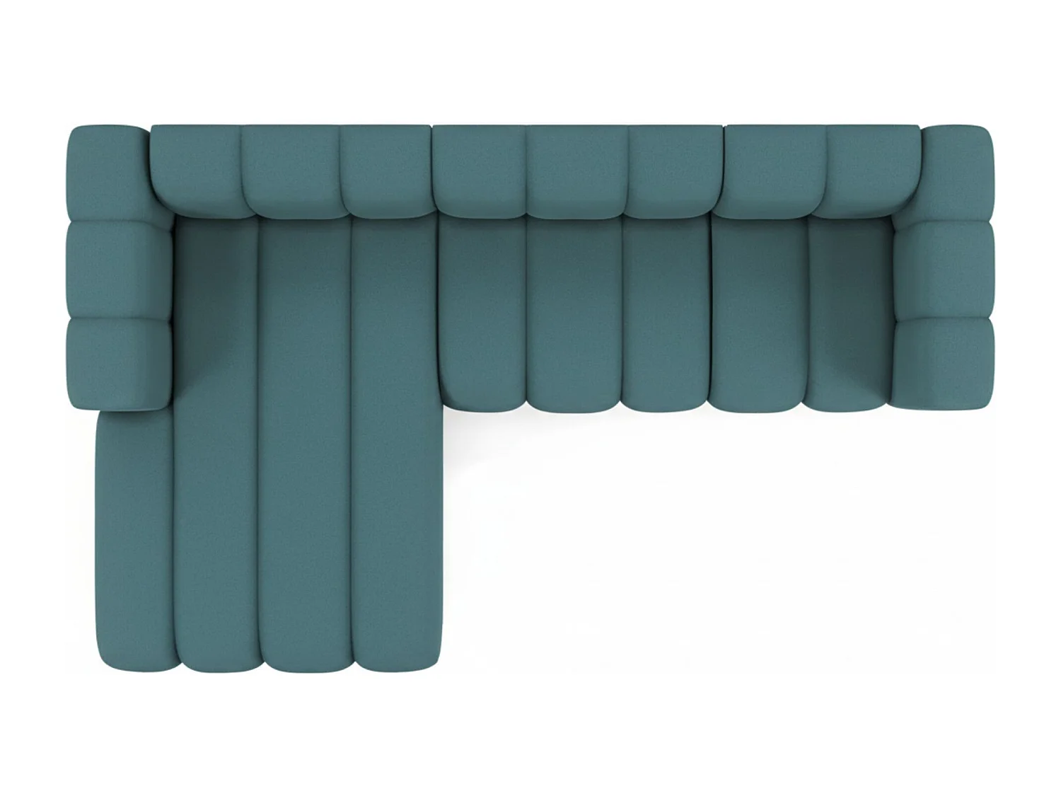 Hoekbank L-Vorm Grand L 287 cm, Veloursstof Salvador, Azurblauw, Links