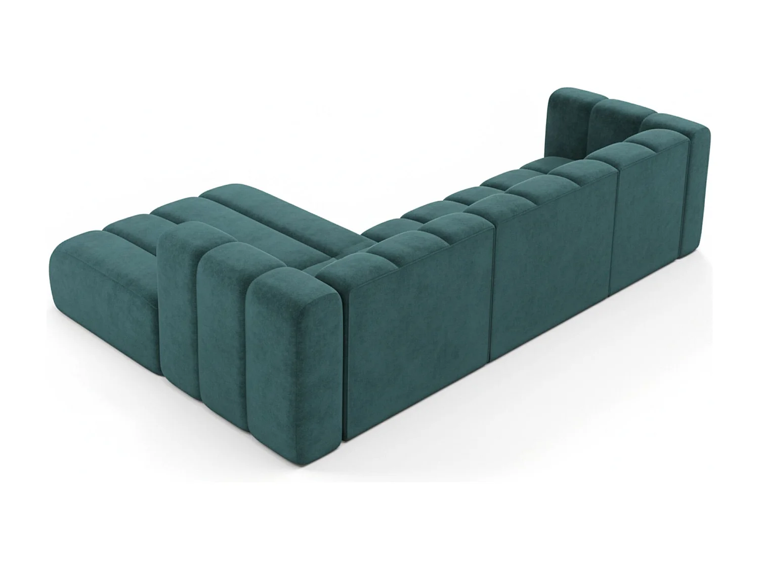 Hoekbank L-Vorm Grand L 287 cm, Veloursstof Salvador, Azurblauw, Links