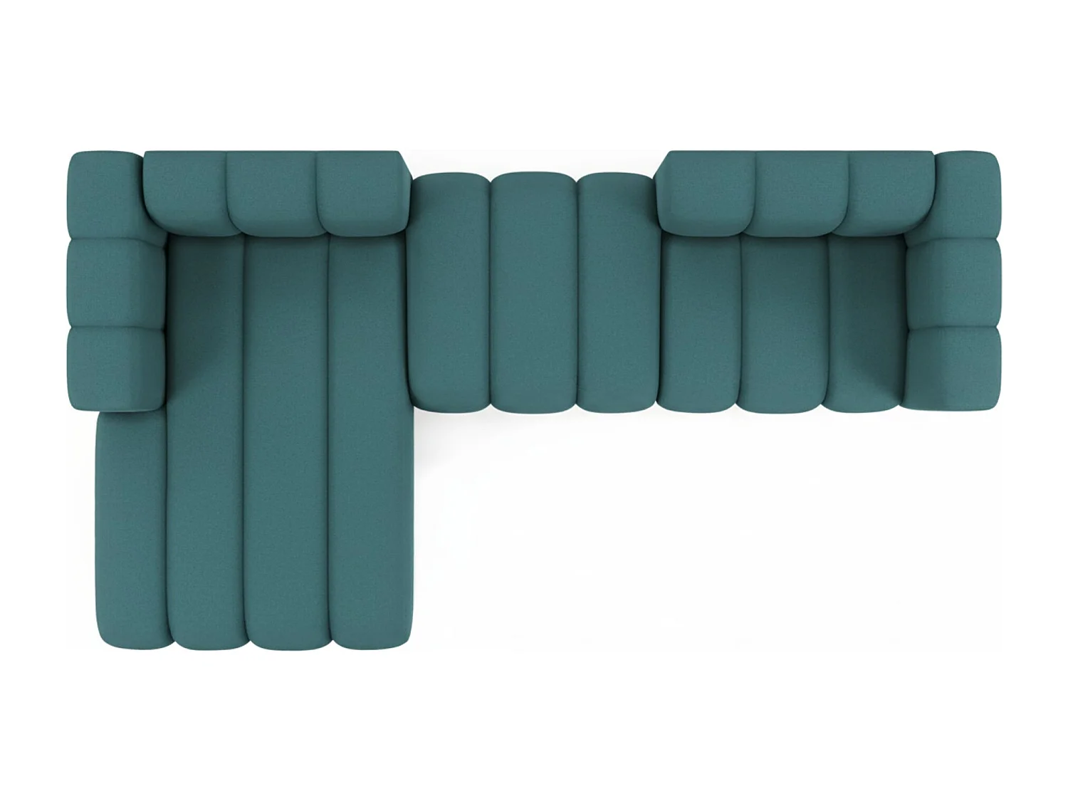 Hoekbank L-Vorm Grand L 319 cm, Veloursstof Salvador, Azurblauw, Links