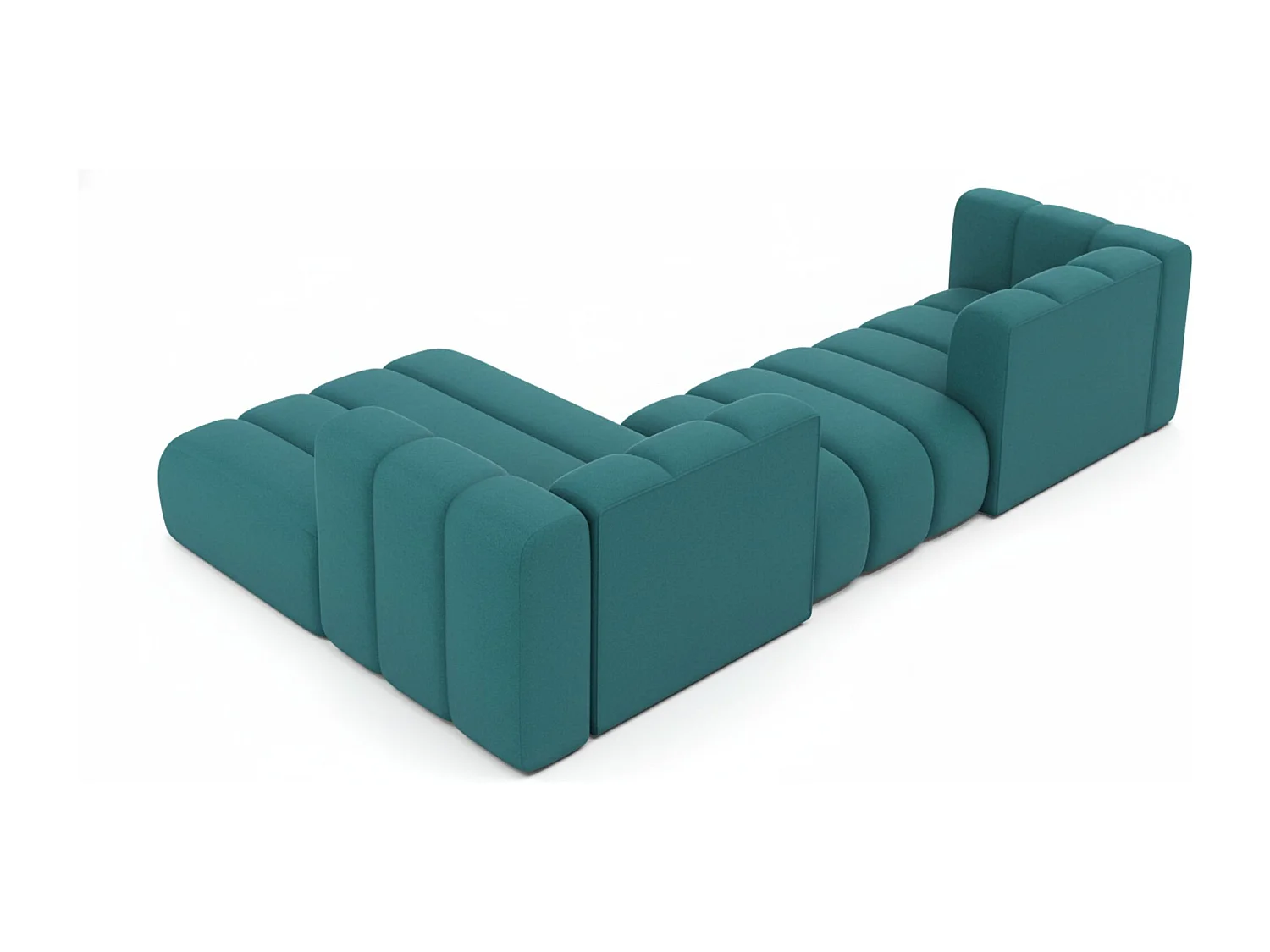 Hoekbank L-Vorm Grand L 319 cm, Veloursstof Salvador, Azurblauw, Links