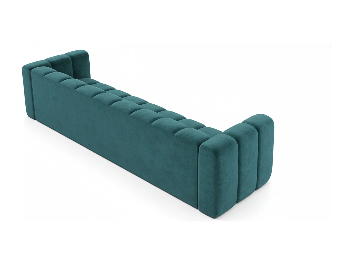 Bank, Vijfzitsbank Grand, Veloursstof Salvador, Azurblauw