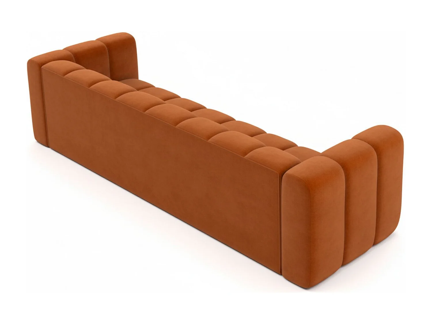 Bank, Vierzitsbank Grand, Veloursstof Salvador, Bruin