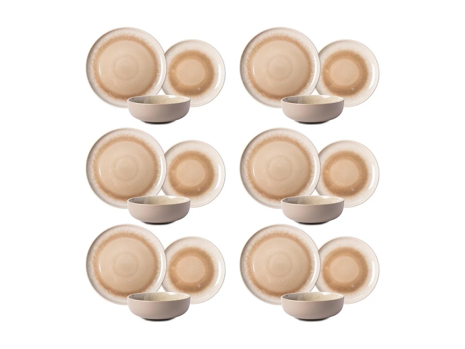 Service 18 pièces taupe - "Iris"