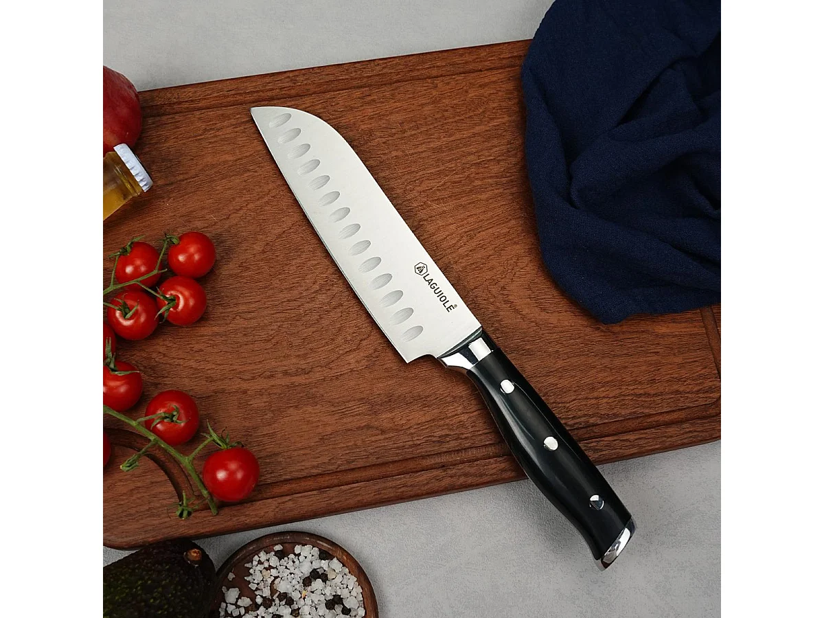 Couteau santoku noir 32cm - "Essentials"