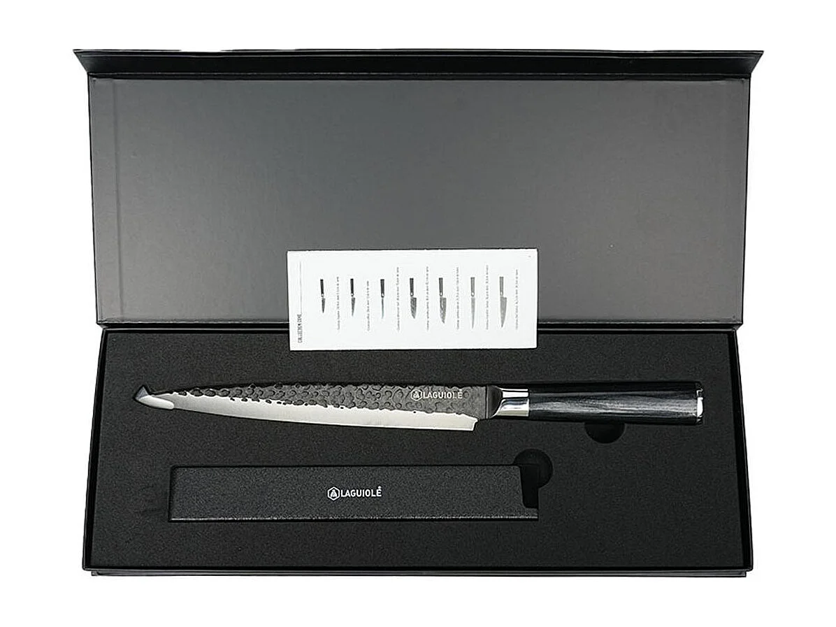 Couteau à trancher noir 34cm avec étui - "Sen"