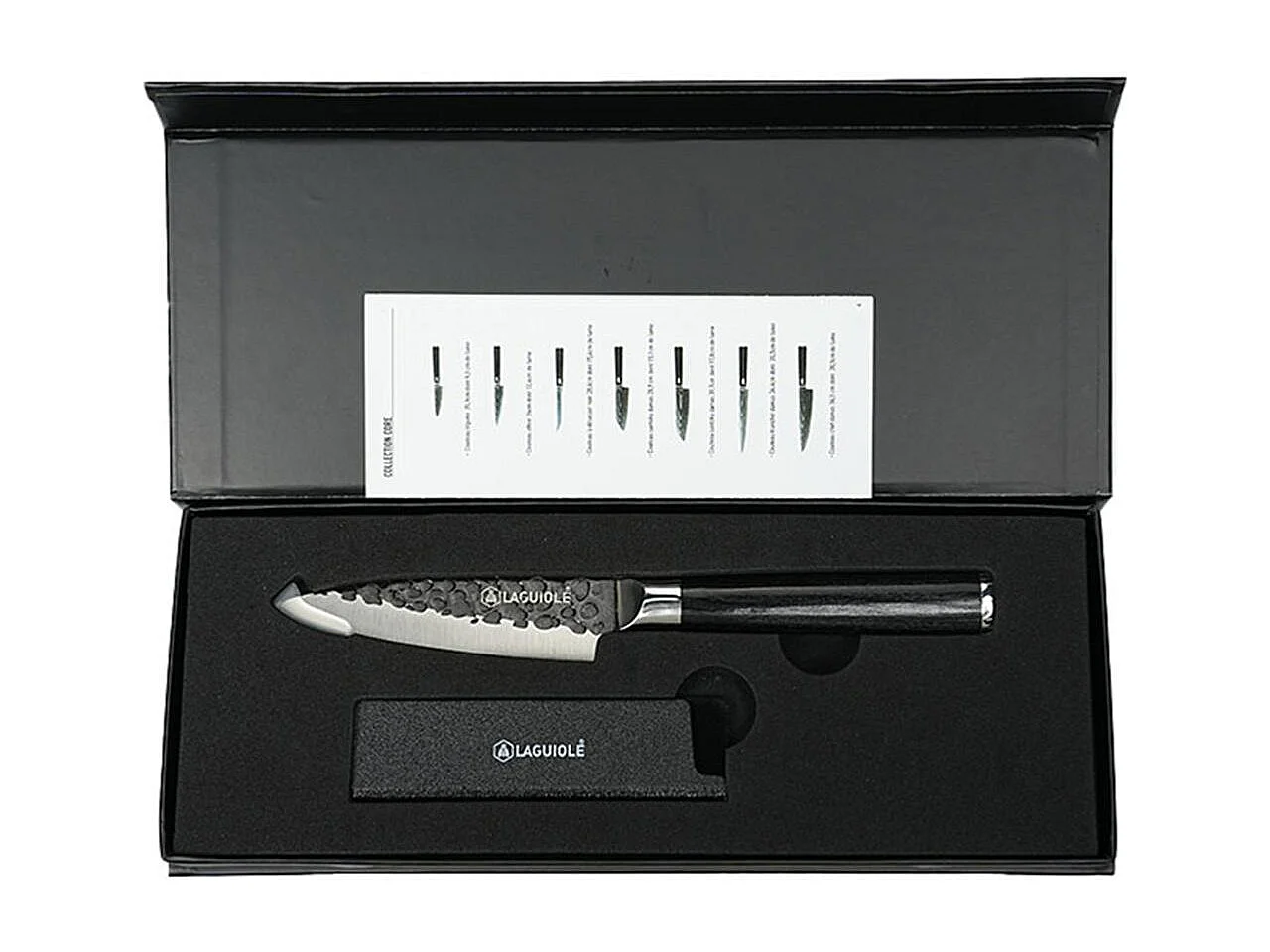 Couteau à légumes noir 21cm avec étui - "Sen"