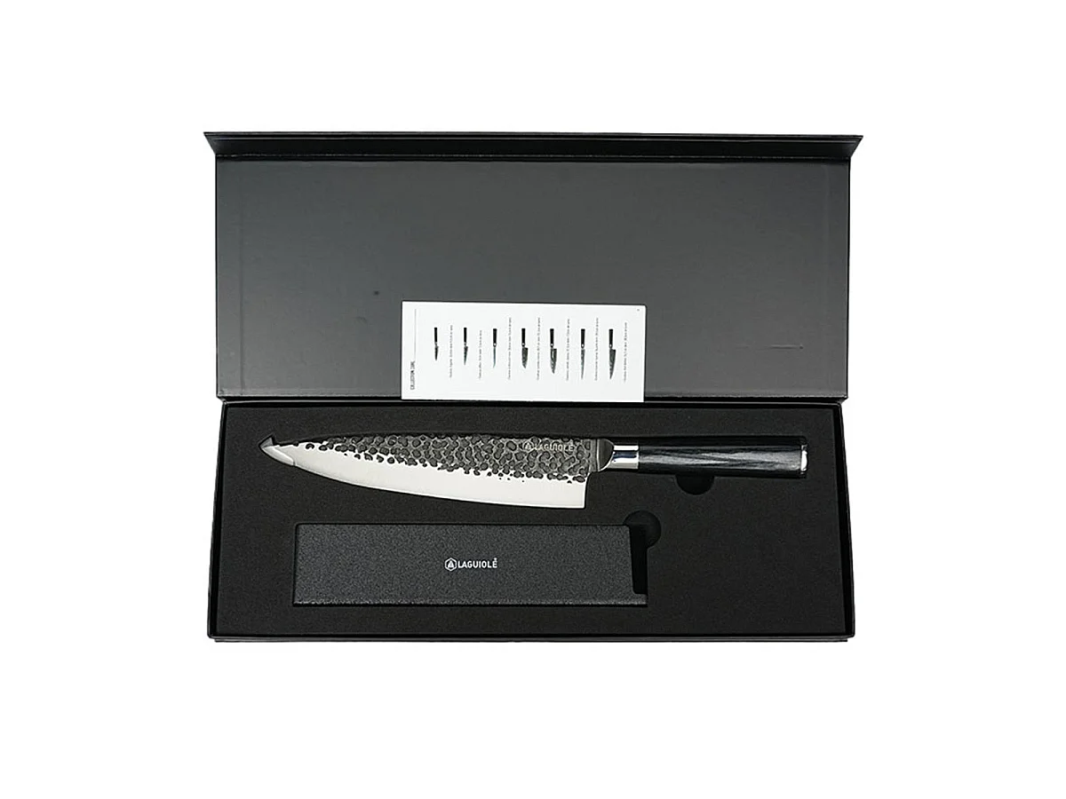 Couteau de chef noir 34cm avec étui - "Sen"