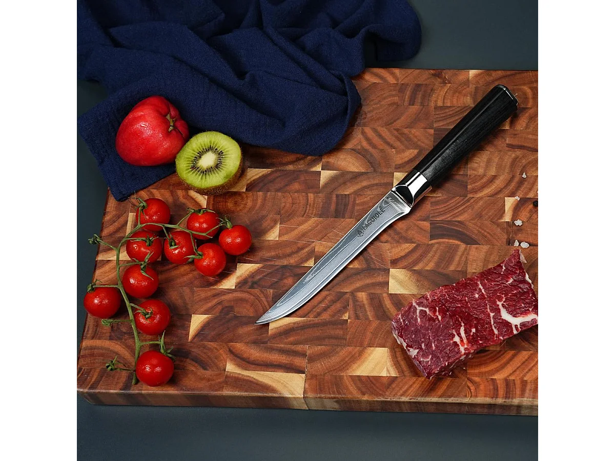 Couteau à désosser noir damas 29cm avec étui - "Core"