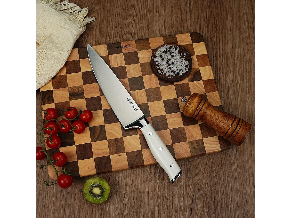 Couteau de chef blanc 34cm - "Elégance"