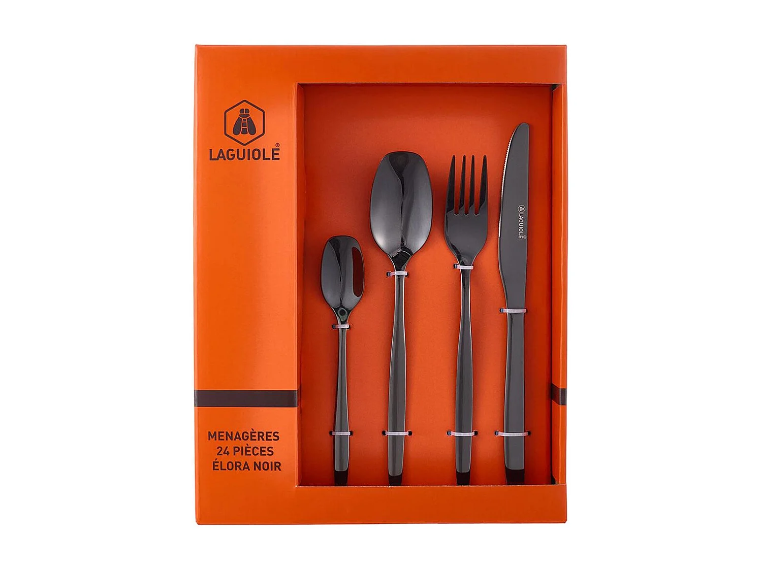Ménagère 24 pièces - "Elora noir"