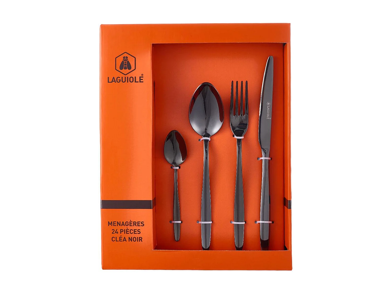 Ménagère 24 pièces - "Cléa noir"