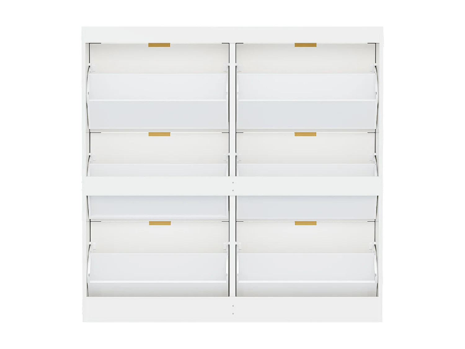 Meuble à chaussures 120x23x118cm - avec 6 portes abattants - blanc