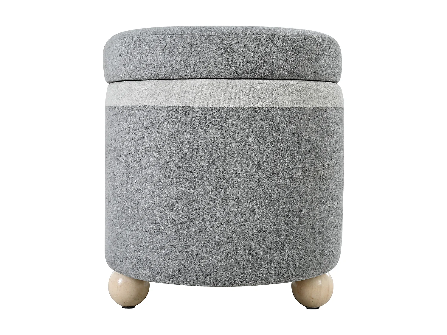 Aufbewahrungsbank 121.5x49x44.5cm - Bezug aus Wollstoff - Hockerbeine aus Holz - Grau