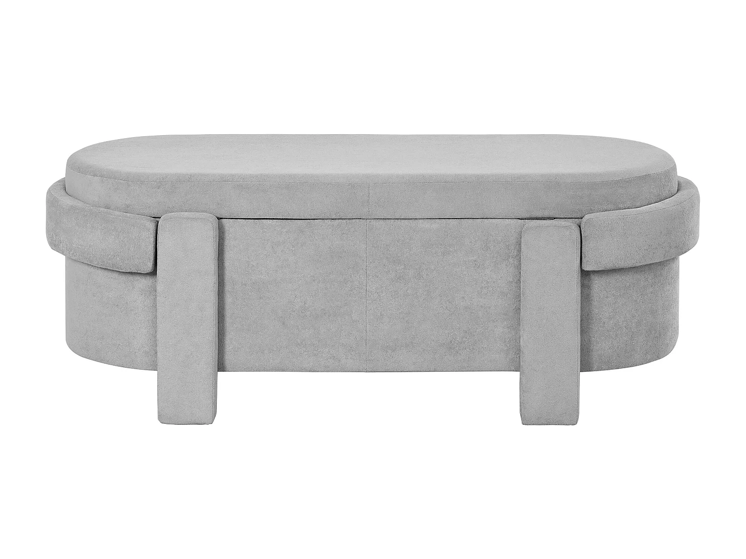 Aufbewahrungsbank 121.5x49x44.5cm - Bezug aus Wollstoff - einzigartiges Design - Grau