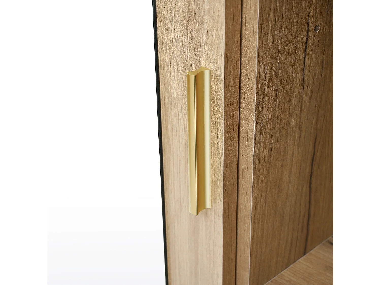 Ensemble vestiaire d'entrée 160x38x180cm - avec 3 portes et compartiments de rangement - avec miroir et meuble à chaussures - avec crochet - Naturel