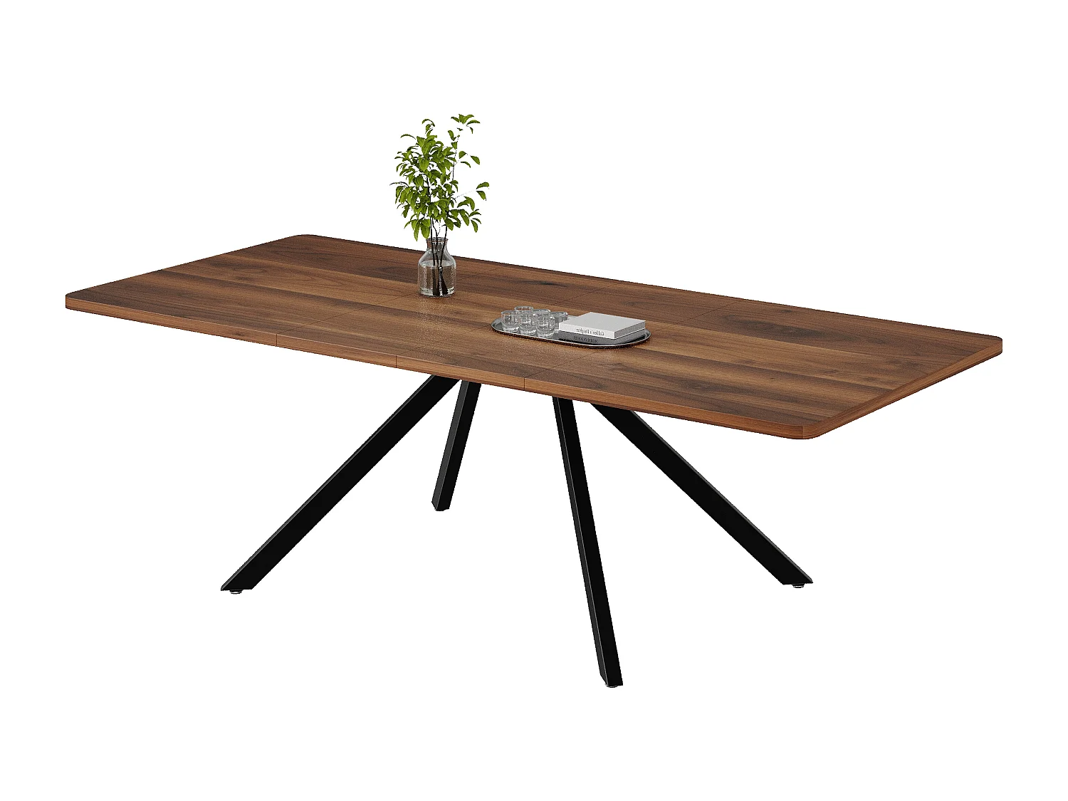 Table à manger extensible 160/200x240x90 cm - idéale pour 6 à 10 personnes - pieds en métal - marron