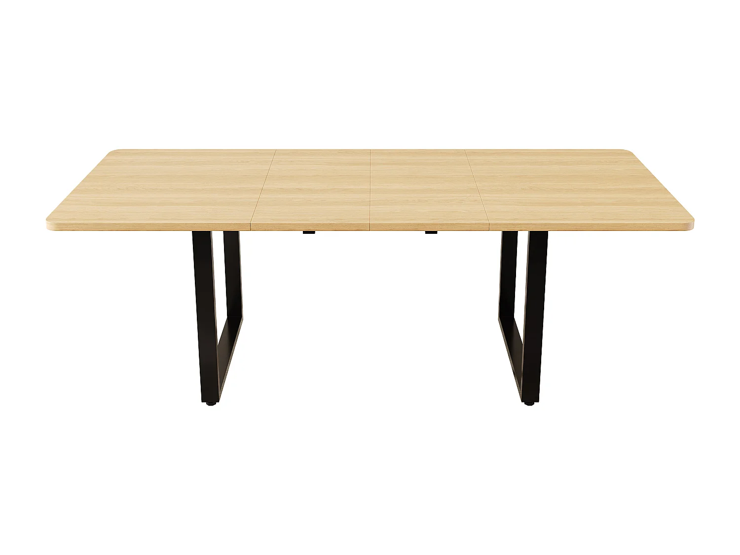 Table à manger extensible 140/180x220x90 cm - idéale pour 6 à 10 personnes - pieds en métal - Style moderne - Naturel
