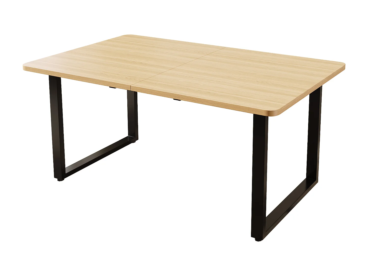 Table à manger extensible 140/180x220x80 cm - idéale pour 6 à 10 personnes - pieds en métal - Style moderne - Naturel