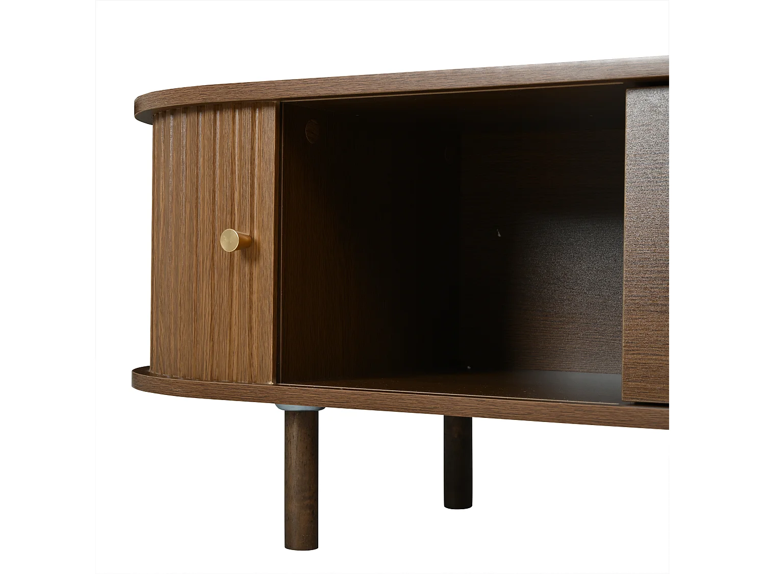 Meble TV 180x40x40 cm - Design z rattanu - 2 szuflady i 2 drzwi przesuwne - MDF - Brązowy