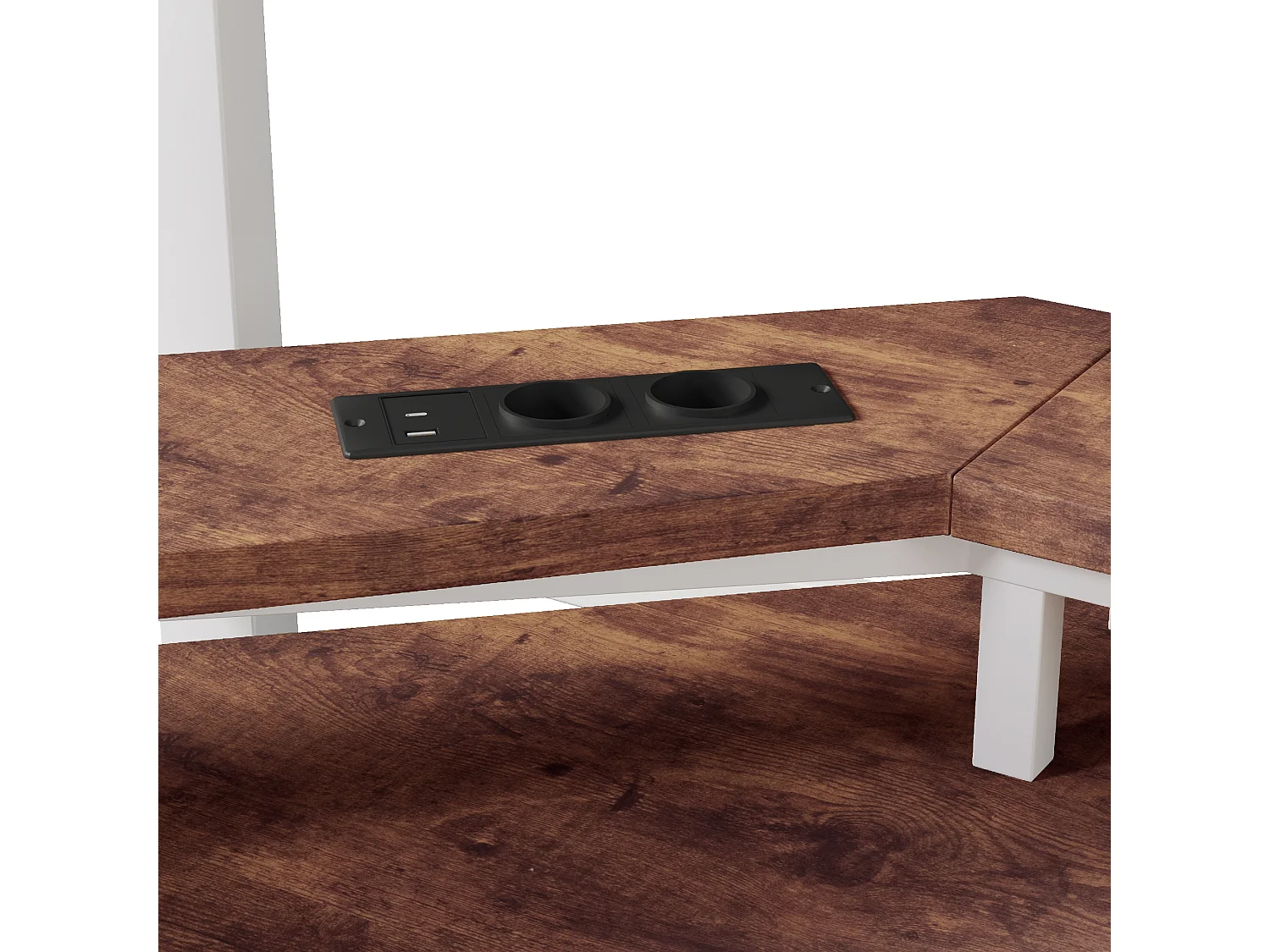 Łóżko na antresoli 140x200 cm - Oświetlenie LED - Wbudowane biurko - 1 port USB + 1 port Type-C + 2 gniazdka elektryczne - Biały​ (materac nie jest wliczony w cenę)