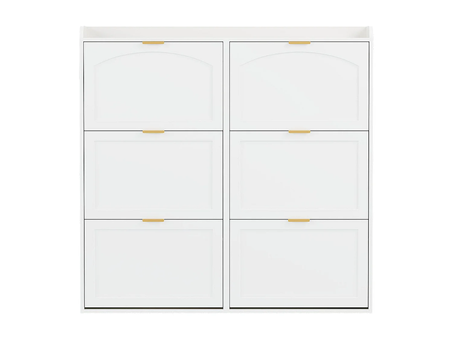 Meuble à chaussures pour entrée - 120 x 23 x 118 cm - avec 6 compartiments rabattables - MDF + aggloméré - blanc