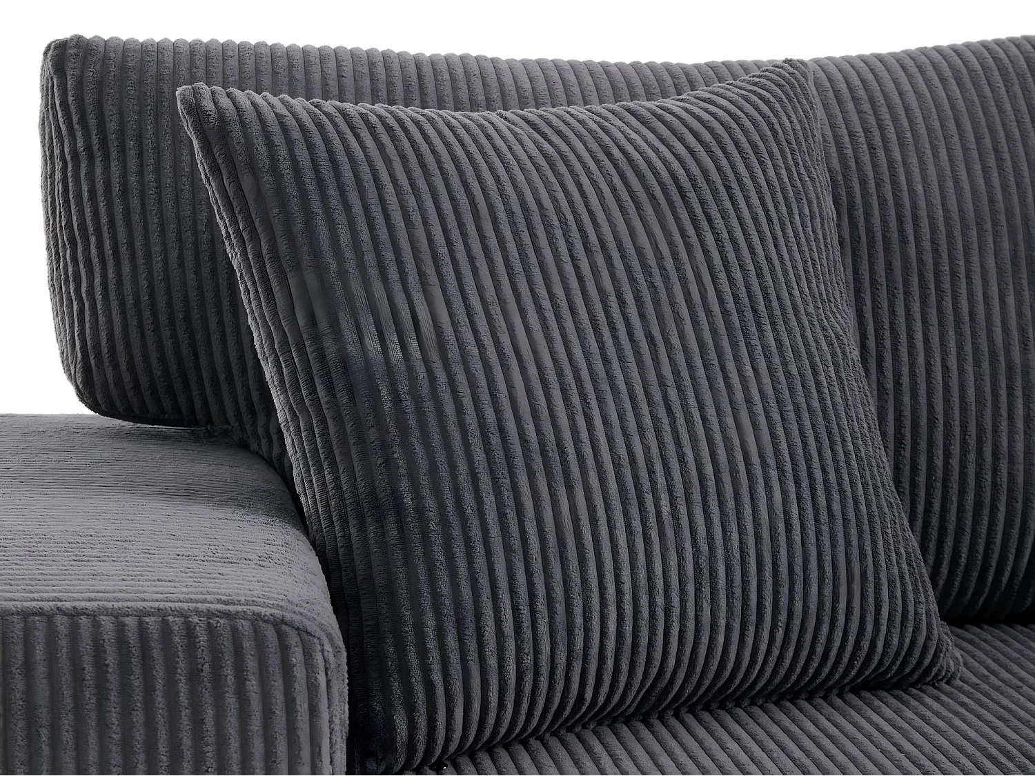 Fusio - 3-Zits Hoekbank Bedbank in Ribcord - Bed, Grote Opslag & USB/Type-C Poorten - Ideaal voor Moderne Woonkamer of Appartement