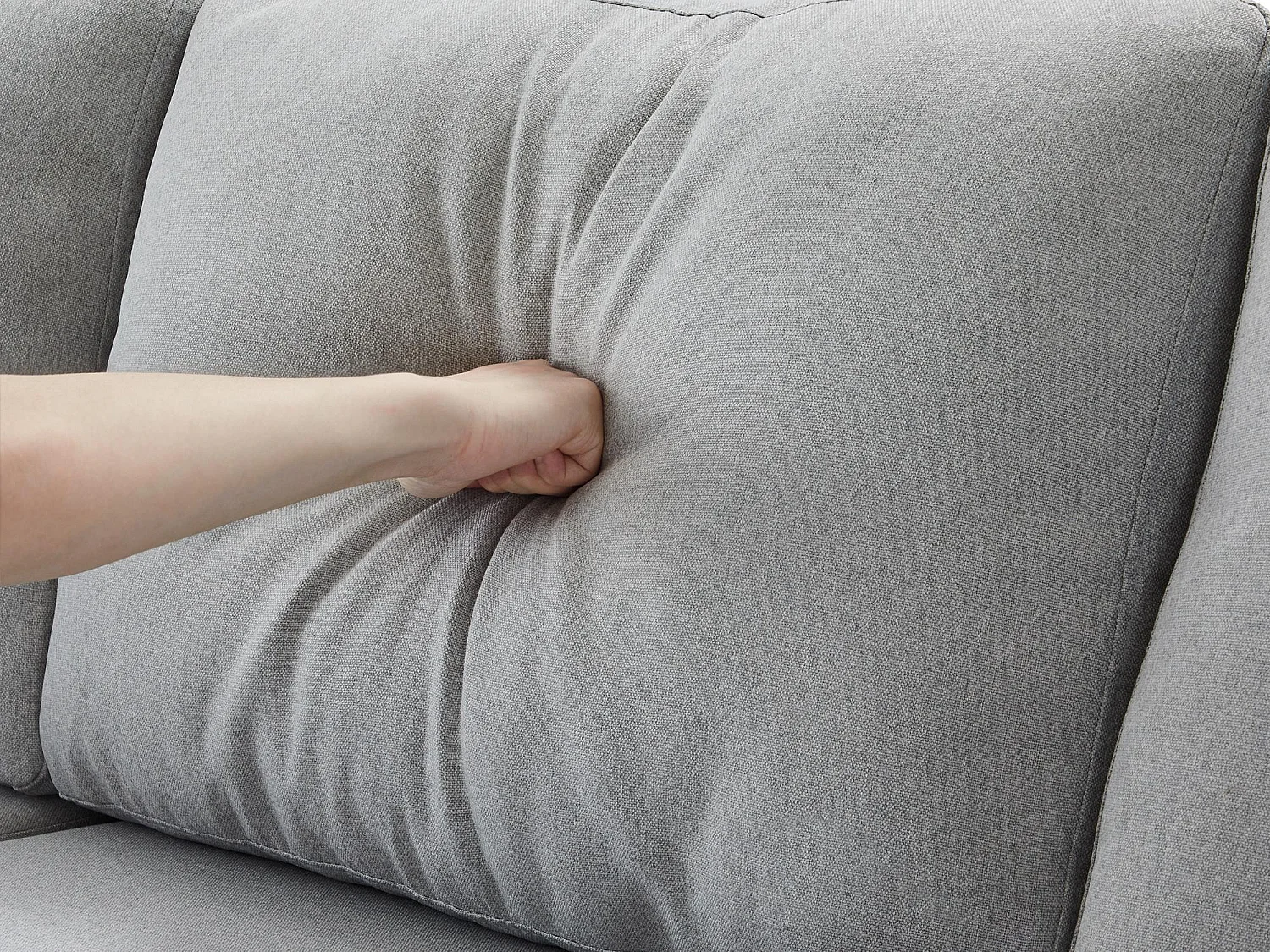 Fusio 1.0 – Sofá Cama Esquinero de 3 Plazas con Almacenaje, Tela de Lino, Ideal para Estudios, Cama Auxiliar Espaciosa