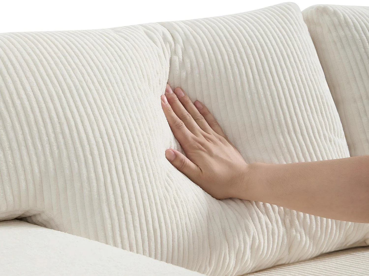 Fusio - Canapé d'Angle Convertible 3 Places en Velours Côtelé - Lit, Grand Rangement & Ports USB/Type-C - Idéal pour Salon Moderne ou Appartement