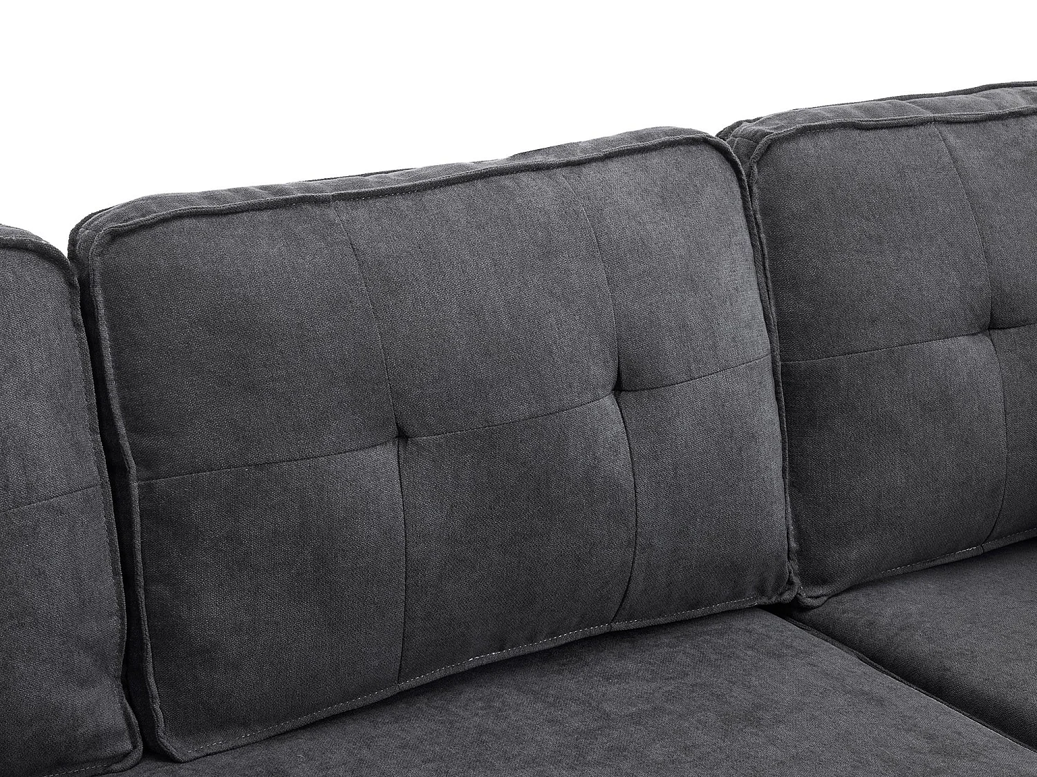 Fusio Lente-Zomer - Hoekbank 3 Zits, Omslaapbaar, Modulair, Linnen Stof met Armleuningen Drankhouders - Ideaal voor Woonkamer en Verblijf