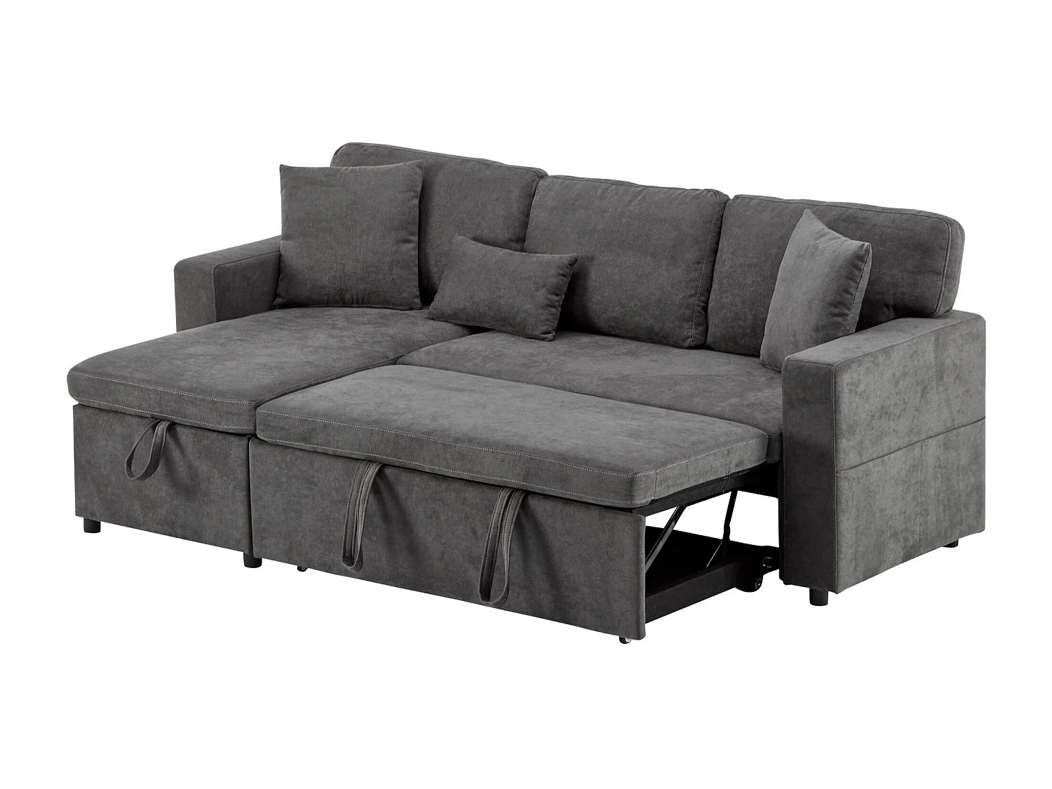 Clavio - Canapé Convertible 3 Places d’Angle – Rangement, USB, Tissu Oxford – Idéal pour Studio/Appartement