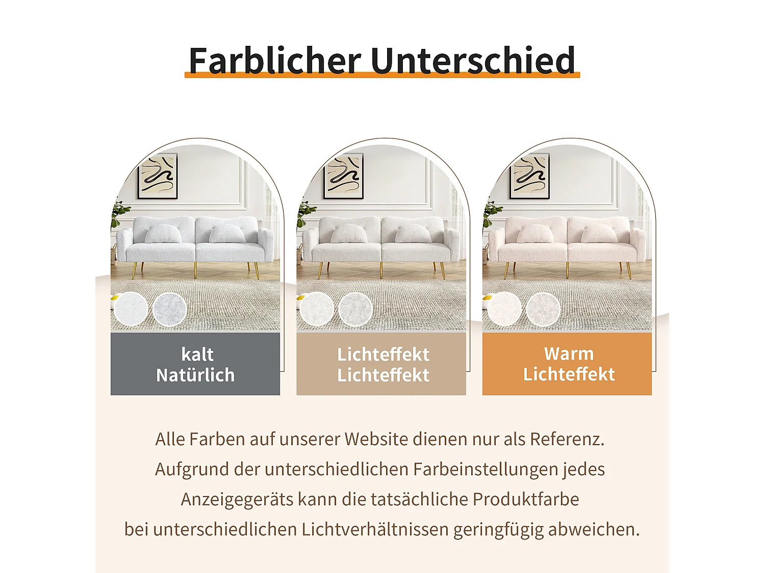 Canapé convertible 2 places - 175 x 79 x 82 cm - avec dossier réglable - pieds en métal doré - velours - blanc